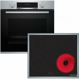 BOSCH HBA534ES4 & PKE645BA2E 71 Lt Inox Eντοιχιζόμενο Σετ Φούρνος και Εστία